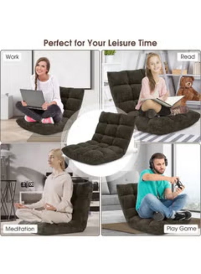 سمارت هوم كرسي أرضي فاخر قابل للطي  – ، مريح للاسترخاء ، دعامة ظهر مريحة، طي سهل للتخزين، مثالي لغرفة المعيشة والألعاب - Image 2