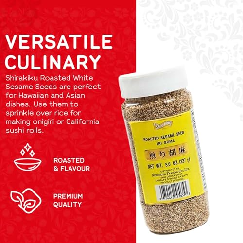 Shirakiku Roasted Sesame Seeds (IRI GOMA) | Perfect for Salad, Sushi, and Noodles Topping | Toasted Sesame Seeds with an Enticing Aroma, Flavor, and Crunch, 8 Oz - (Pack of 1) - Image 4