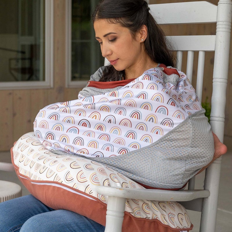 Boppy 4 and More Multi-use Cover, Spice Rainbow Arches, Quick-Dry UPF 50+ Knit and Breathable Mesh, Versatile for Car Seat Canopy, Nursing Cover, Infant Strollers, Shopping Carts, Highchairs and More - Image 5