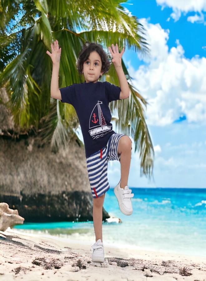 تشويس طقم ولادي قطن فاخر (العمر 3 سنوات) - تشكيلة صيف 2024 - أقمشة ناعمة وألوان زاهية لمظهر أنيق ومريح, الان لدى 🌈 تشويس - Image 5