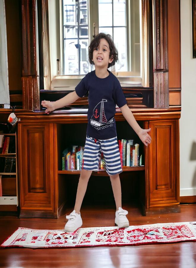 تشويس طقم ولادي قطن فاخر (العمر 3 سنوات) - تشكيلة صيف 2024 - أقمشة ناعمة وألوان زاهية لمظهر أنيق ومريح, الان لدى 🌈 تشويس - Image 3