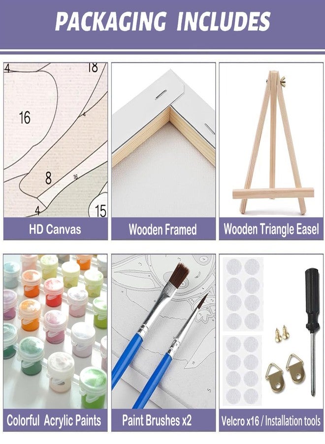 MaiMMaledy Paint by Numbers Kit for Adults Beginners Canvas Pictures with Framed Drawing Painting Acrylic Pigment with Wooden Triangle Easel Bookstore 8Wx12L inch - Image 5