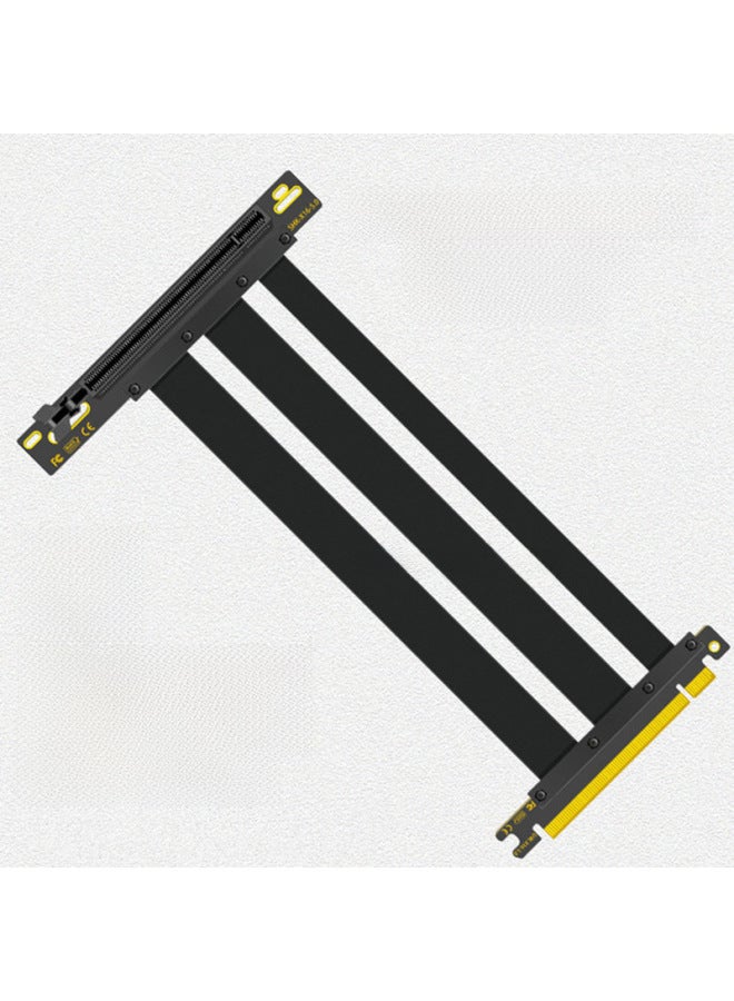 كابل تمديد رسومات PCIE 3.0 4.0 5.0 Pcie16X منفذ محول رسومات ألعاب الفيديو - اللون: أسود إصدار 5.0 بطول 90 درجة: 25 سم (كابل تمديد الرسومات الصناعية/الإلكترونية) - Image 1