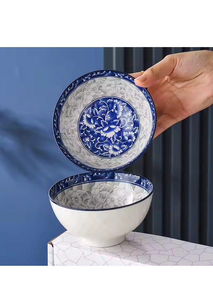 طقم بولات بورسلين 6 قطع, مقاس 10 سم - بولات بورسلين مزخرفة - بولات شوربة - بوله بورسلين 10 سم - Image 2