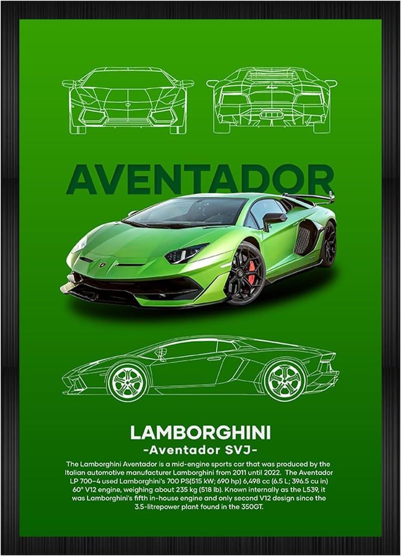 - Lamborghini Aventador Aesthetic Wall Poster Frames | 8x12 inch (A4 Size) | Hanging Wall Artwork Frames For Home Bedroom, Living Room and Walls Aesthetics | Framed Artworks