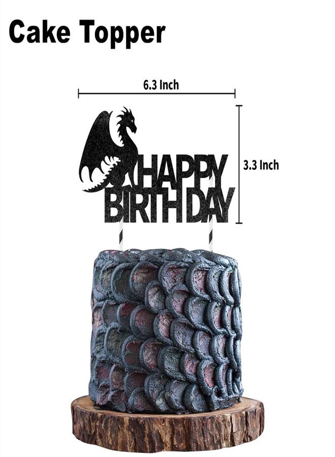 PUGED Dragon Birthday Party Decorations Dungeons and Dragons Theme Fantasy Party Supplies Including Dragon Cake Decoration and Toppers, Dragon Balloon Garland and Birthday Banner - Image 4