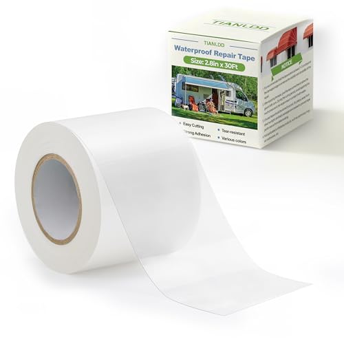 TIANLDD Waterproof Repair Tape for Fabric,RV Awning,Boat Covers,Tents,Tarp,Heavy Duty Outdoor Repair Patch - 3.3IN x 30FT（Transparent） - Image 1