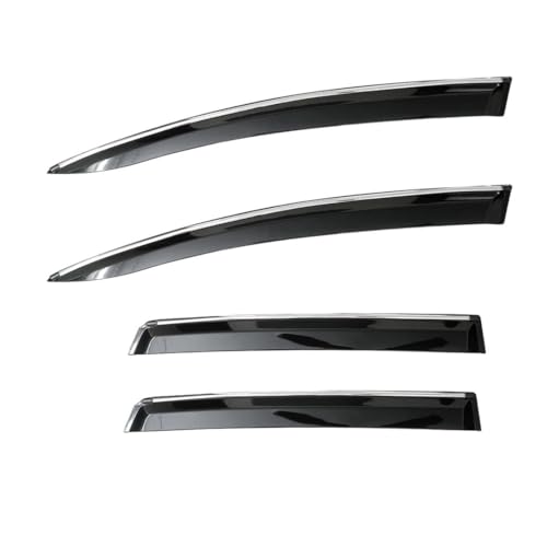 CAR SAAZ Unbreakable Chrome Smoke Door Visor for Elantra (2015-2018)| Premium Sun, Rain Wind Deflector Chrome Strip Side Door Rain Visor – Set of 4 Pcs - Image 2