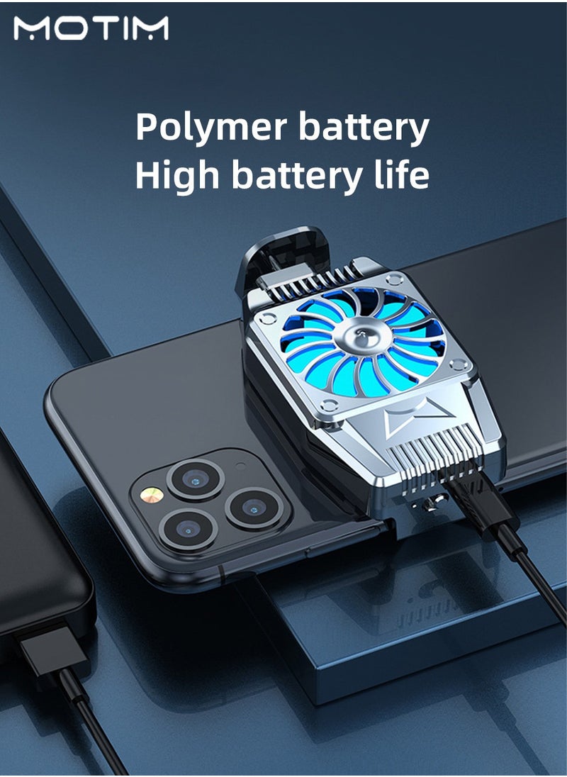 Mobile Phone Cooler, Phone Cooling Fan with RGB Light Semiconductor Cooling Chip, Clip Design, Adjustable Quiet Radiator for Mobile Games, Streaming, Tiktok