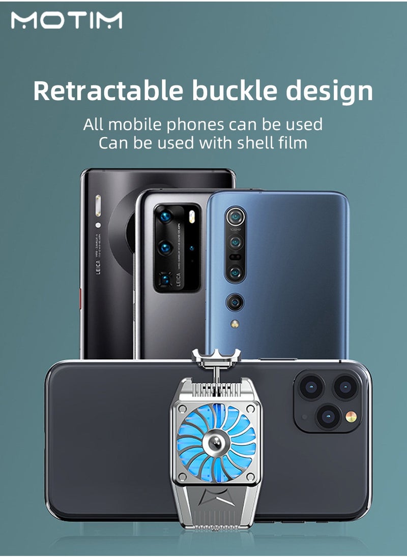 Mobile Phone Cooler, Phone Cooling Fan with RGB Light Semiconductor Cooling Chip, Clip Design, Adjustable Quiet Radiator for Mobile Games, Streaming, Tiktok
