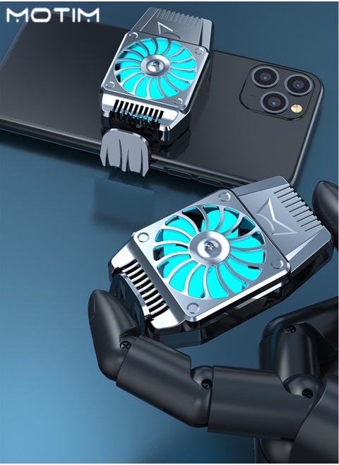 Mobile Phone Cooler, Phone Cooling Fan with RGB Light Semiconductor Cooling Chip, Clip Design, Adjustable Quiet Radiator for Mobile Games, Streaming, Tiktok
