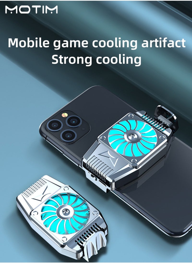 Mobile Phone Cooler, Phone Cooling Fan with RGB Light Semiconductor Cooling Chip, Clip Design, Adjustable Quiet Radiator for Mobile Games, Streaming, Tiktok