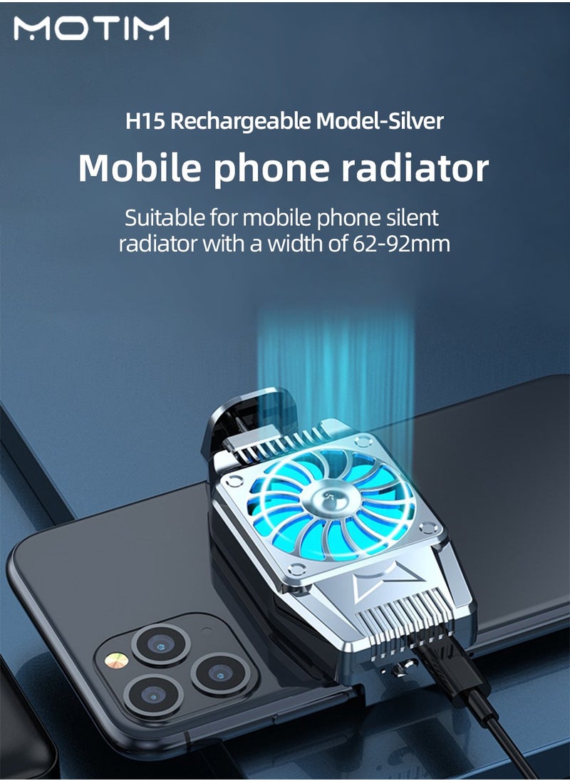 Mobile Phone Cooler, Phone Cooling Fan with RGB Light Semiconductor Cooling Chip, Clip Design, Adjustable Quiet Radiator for Mobile Games, Streaming, Tiktok