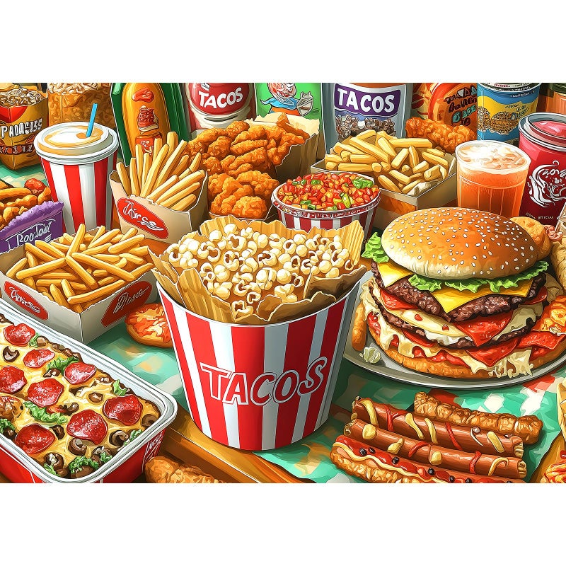 Blueforest Super Delicious Tacos Food 1000 Piece Puzzles for Adults Challenge Art Clearance Jigsaw Puzzles for Gifts Birthday Party Game Family 275 197 Inch Dust Free Puzzle - Image 3