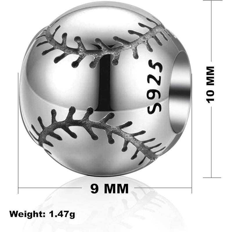 SOUKISS Love Ball Sports Charms 925 Sterling Silver Baseball Volleyball Beads Fits European Bracelet - Image 2