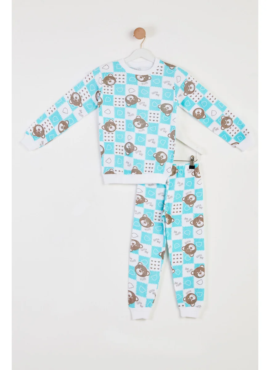 Tofisa Boy Mint Printed Pajama Set - 26450