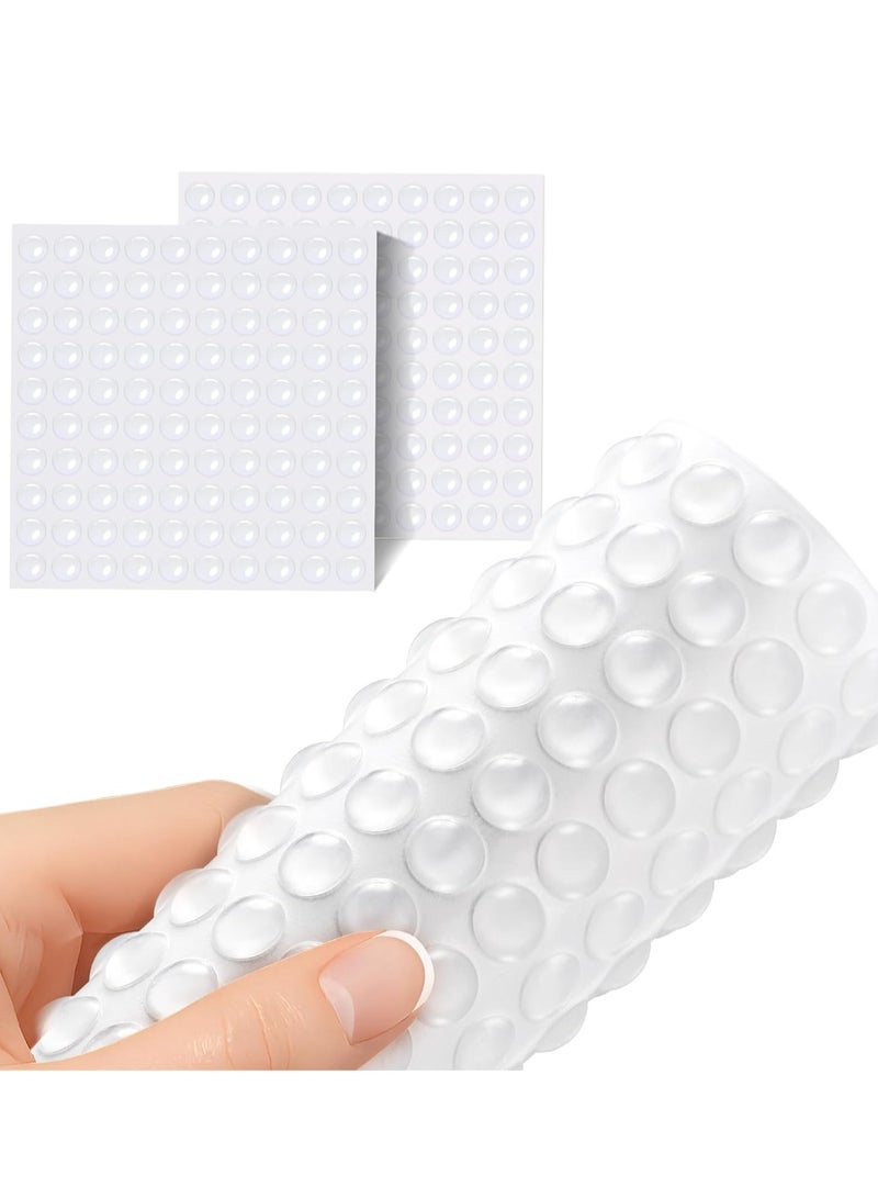 Pack of 200 Adhesive Bumper Pads for Drawers, Cutting Boards, Glass Tops, Small and Kitchen Furniture, Picture Frames Sound Dampening Transparent Rubber Feet for Cabinet Doors (Clear) - Image 1