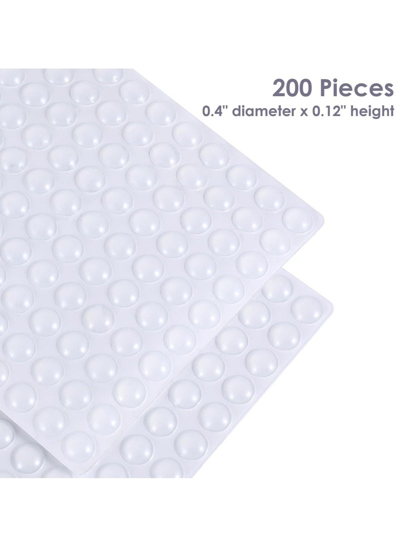 Pack of 200 Adhesive Bumper Pads for Drawers, Cutting Boards, Glass Tops, Small and Kitchen Furniture, Picture Frames Sound Dampening Transparent Rubber Feet for Cabinet Doors (Clear) - Image 2