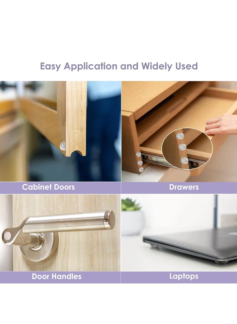 Pack of 200 Adhesive Bumper Pads for Drawers, Cutting Boards, Glass Tops, Small and Kitchen Furniture, Picture Frames Sound Dampening Transparent Rubber Feet for Cabinet Doors (Clear) - Image 4