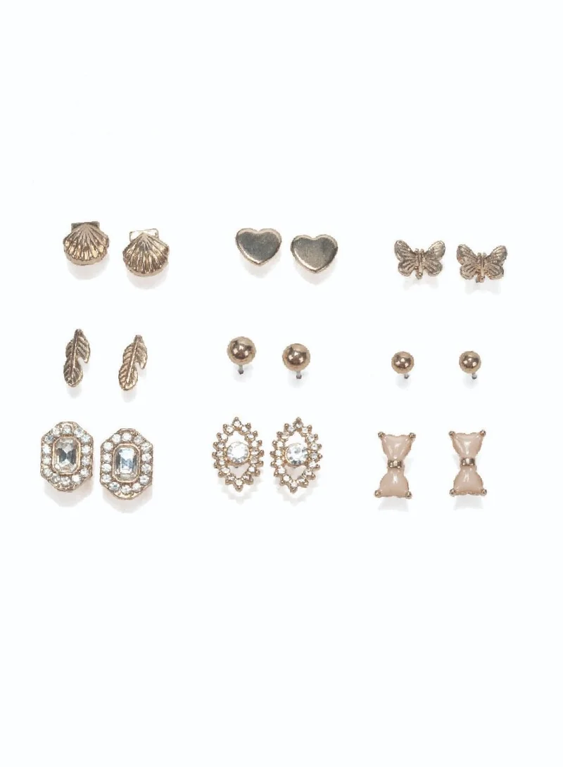 AMICA Assorted Metallic Set of 9 Earrings