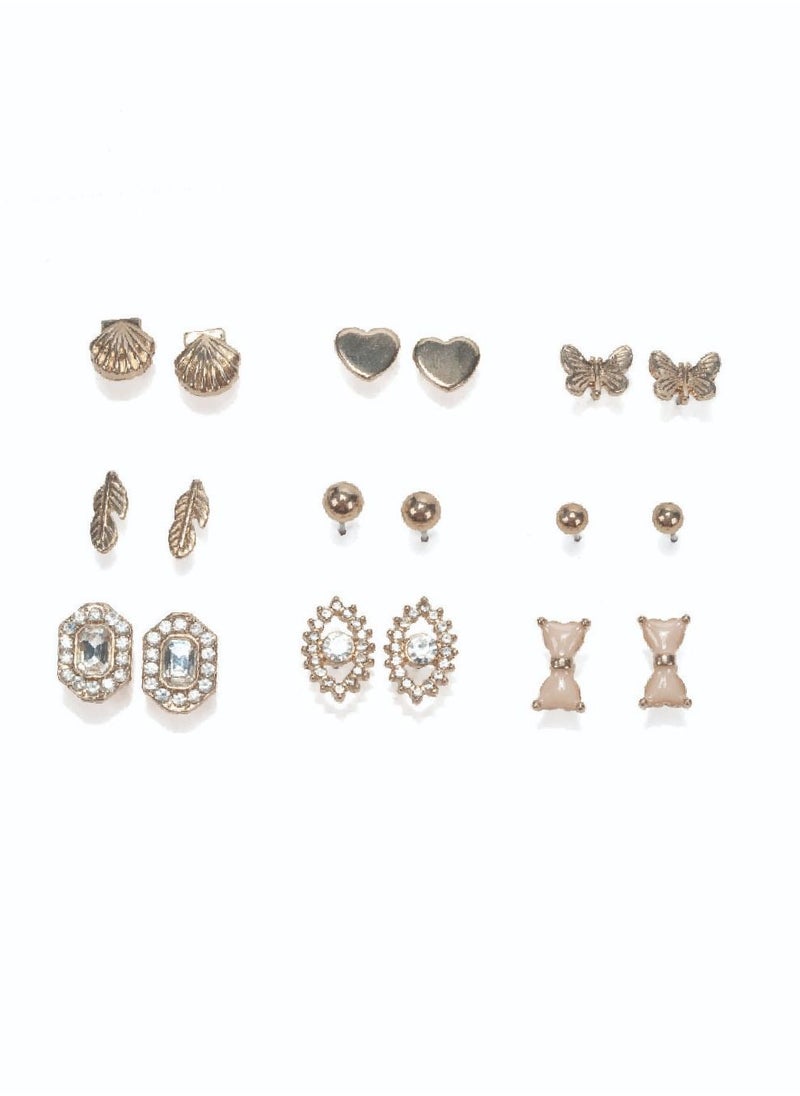 AMICA - Assorted Metallic Set of 9 Earrings - Image 1