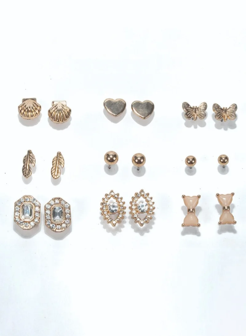 AMICA Assorted Metallic Set of 9 Earrings