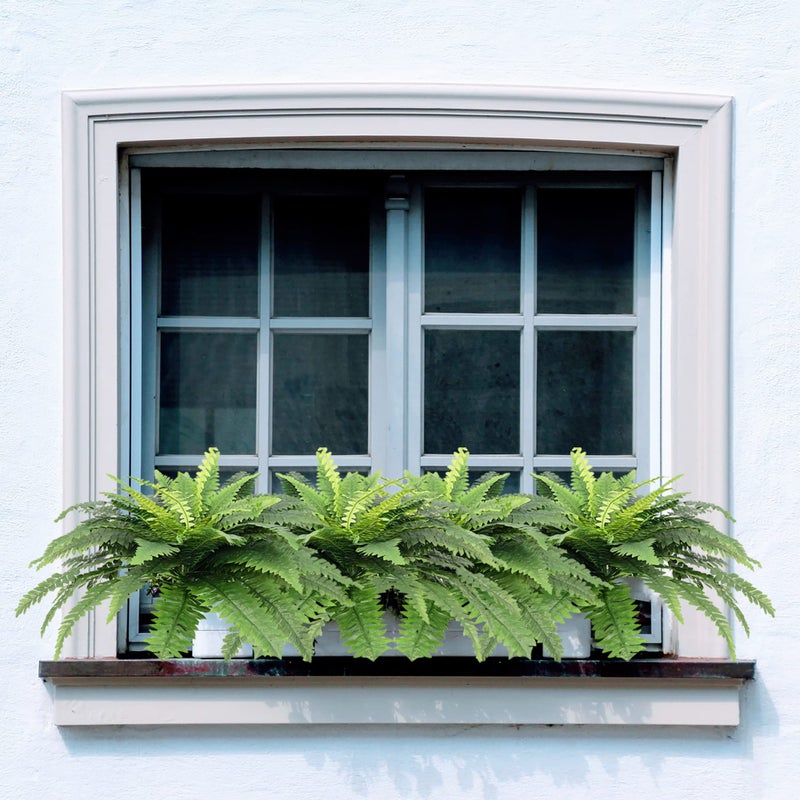 Galebeiren Artificial Ferns for Outdoors, Set of 2 Bouquets 33" Diam Large Fake Ferns Faux Boston Fern Bush Plant for Indoors Home Garden Porch Windowsill Entrance Farmhouse Decor Arrangement - Image 5