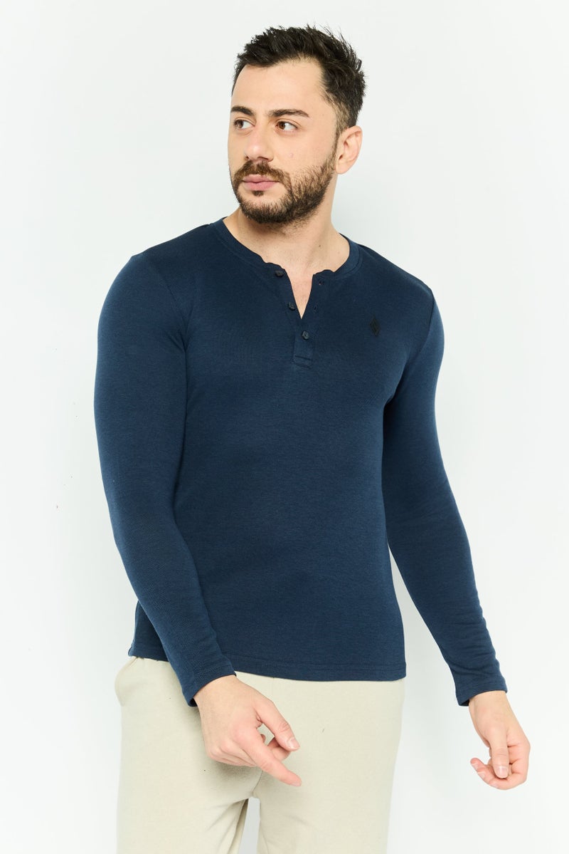 SKECHERS Men Sportswear Fit Long Sleeves Embroidered Outdoor T-Shirt, Navy  - Image 1