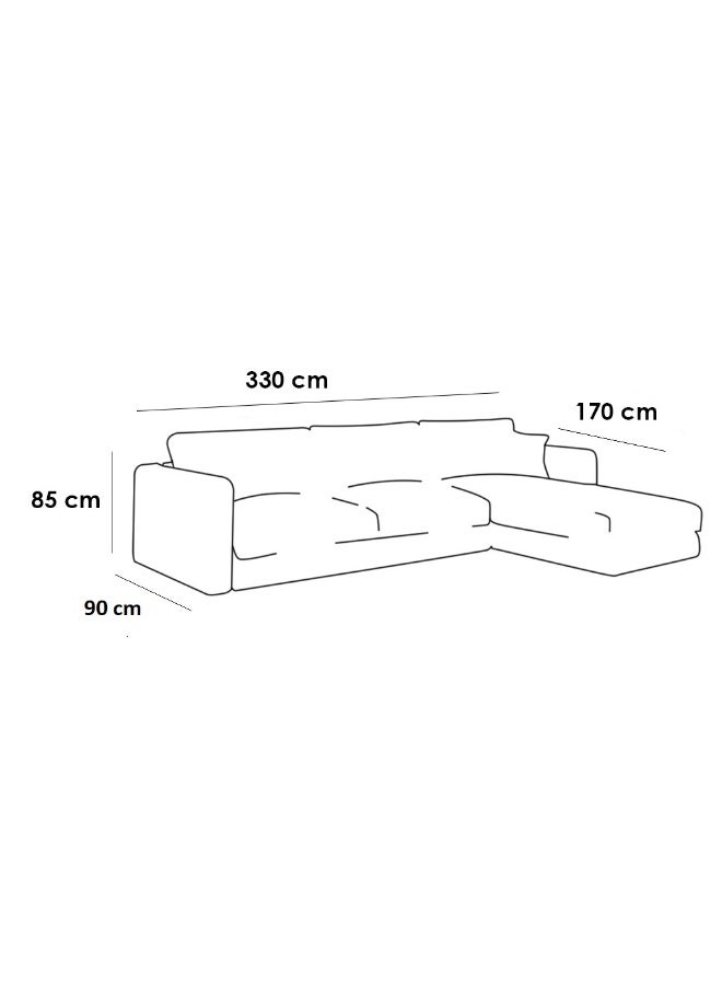 مردود السعودية كنبة زاوية رُكنة على شكل حرف L مصنوعة من خشب سويدي وقماش كتان مع تنجيد مريح - بيج - MAYSFUR07 - Image 2