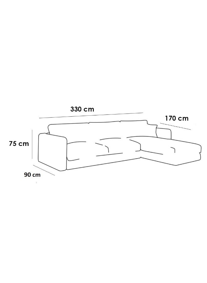 Mardod Saudi L-shaped corner sofa made from high-quality wood and premium fabric with comfortable upholstery - Beige - MAYSFUR07 - Image 2