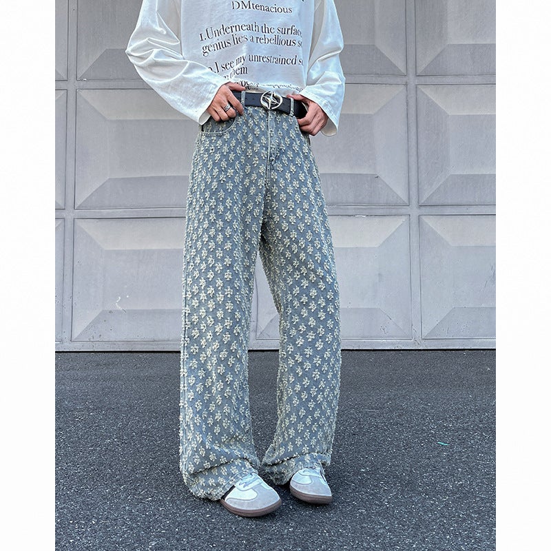 Unisex Classic Denim Jeans Loose Fit Daily Outdoor Wear - Image 1