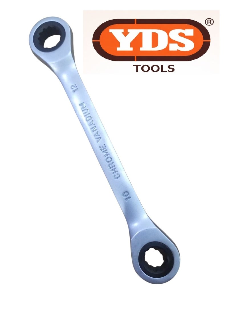 YDS 2 PCS YDS Double Ring Spanner Chrome Vanadium 10×12 mm – Model 10006112 – 105 g per Piece – Professional Heavy-Duty Tool - Image 3