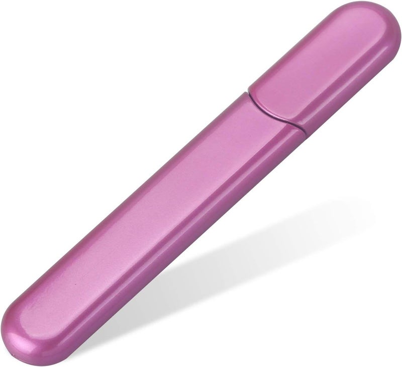 MiDenso Premium Glass Nail File with Case, Crystal Diamond Salon Best Beauty Nail Buffer for Natural and Acrylic Nails Christmas Gift for Woman and Man,Rose Red - Image 1