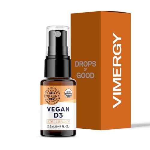 Vimergy Vegan D3 Benefits Immune Function USDA Certified Organic Vegan GlutenFree 1000IUServings 96 Servings