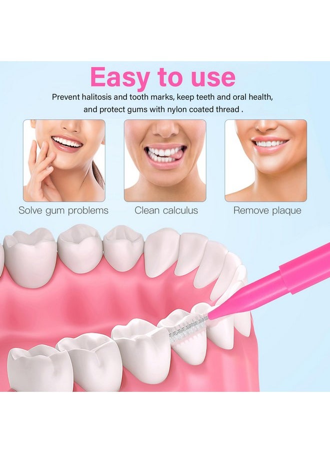Healeved 100Pcs Interdental Brush Braces Flossers Braces Brush For Cleaner Tooth Flossing Head Oral Flosser Portable Interdental Brushes Between Teeth (5Colors)  - Image 5