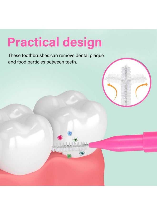 Healeved 100Pcs Interdental Brush Braces Flossers Braces Brush For Cleaner Tooth Flossing Head Oral Flosser Portable Interdental Brushes Between Teeth (5Colors)  - Image 2
