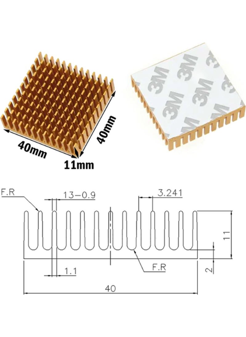 Elektromall Aluminum Cooler Gold 4X4CM Peltier Compatible Thermal with Double Sided Tape  - Image 2