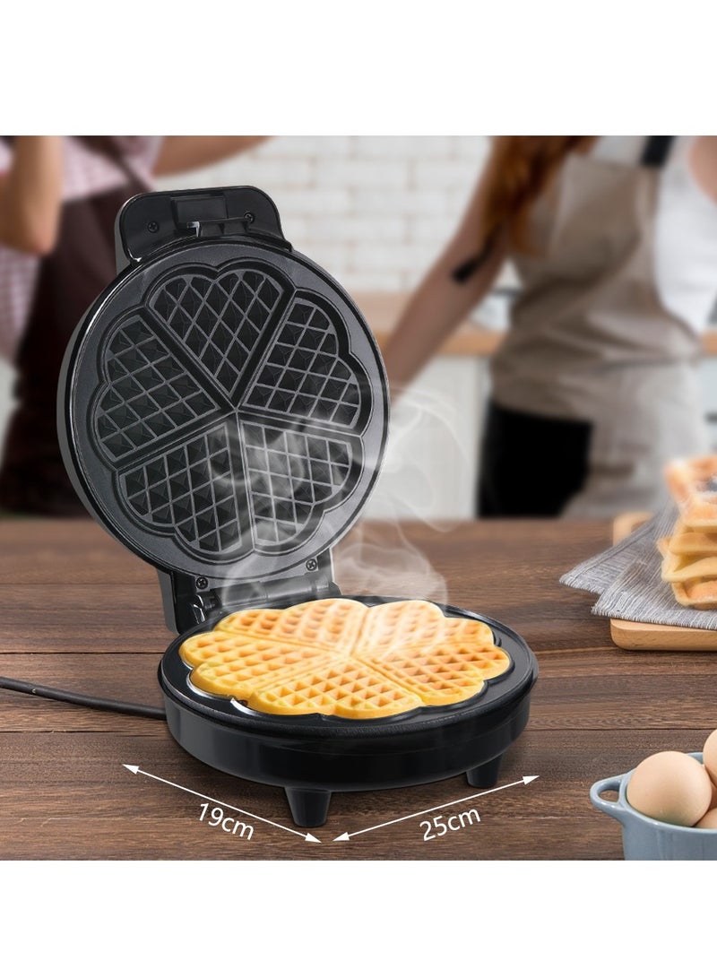 Winning Star Mini Heart Shape Waffle Makers, 5 Heart Shaped Waffle Iron with Adjustable Temperature Control, Nonstick Waffle Machine with Indicator Light, Easy to Clean - Image 4