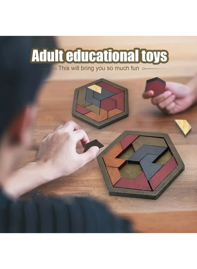 Wooden Octagonal Puzzle Educational Toy 1pc Portable Family Game Halloween Christmas Gift - Image 5