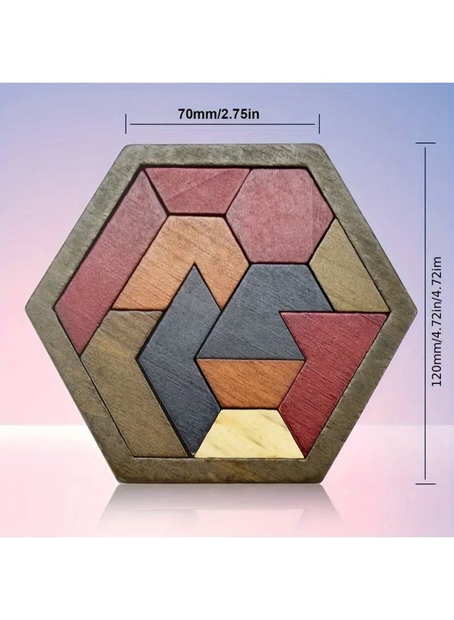 Wooden Octagonal Puzzle Educational Toy 1pc Portable Family Game Halloween Christmas Gift - Image 3