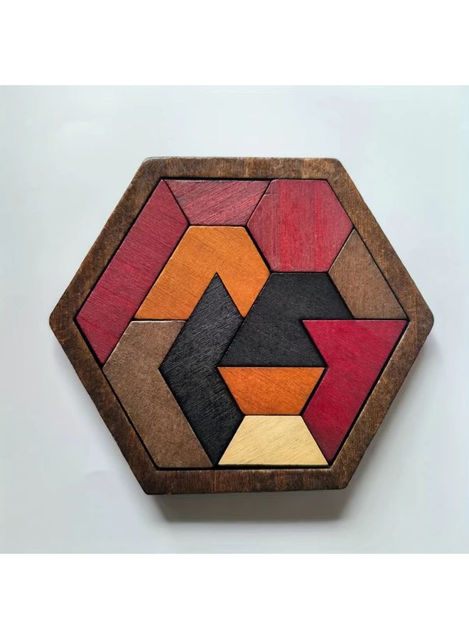 Wooden Octagonal Puzzle Educational Toy 1pc Portable Family Game Halloween Christmas Gift - Image 1