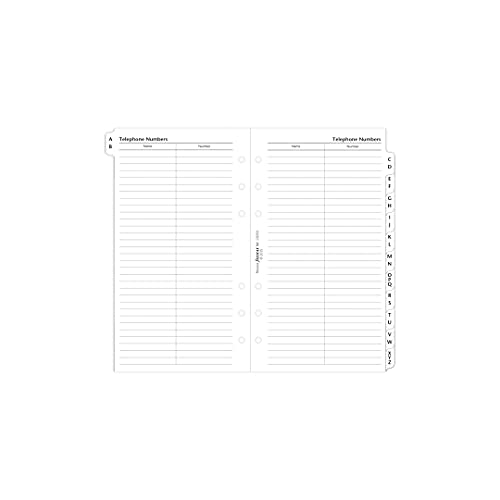 Filofax Personal AZ Slimline Index White Name and Telephone Numbers - Image 3