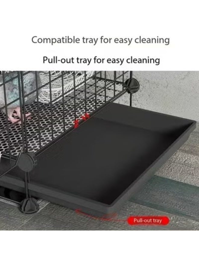 سي آند سي هوم قفص طيور ببغاء كبير - قفص حديدي داخلي وخارجي مزود بعجلات، وصينية قابلة للسحب قابلة للفصل، وهيكل سلكي معدني آمن، وقفص طيران واسع للببغاوات والكوكاتيل والطيور الصغيرة والمتوسطة الحجم 75 × 39 × 128 سم. - Image 5