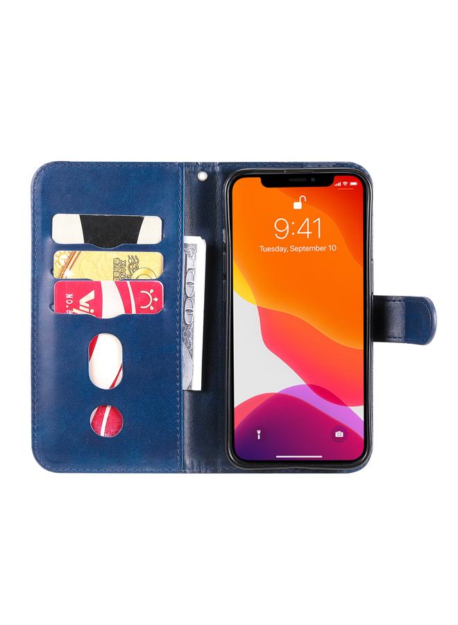 زبون جراب لهاتف iPhone 13 أنيق من جلد العجل بسحاب أفقي مع حامل وفتحات للبطاقات ووظيفة المحفظة - Image 4