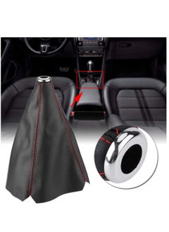 KASTWAVE Gear Shifter Gaiter Boot Adapter Pu Leather Gear Stick Cover Auto Manual Leather Red Stitch Black Shift Cover Gear Stick Dust Cover Shifter Boot  - Image 4