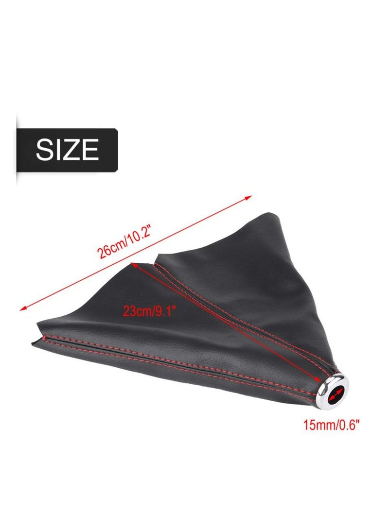 KASTWAVE Gear Shifter Gaiter Boot Adapter Pu Leather Gear Stick Cover Auto Manual Leather Red Stitch Black Shift Cover Gear Stick Dust Cover Shifter Boot - Image 2