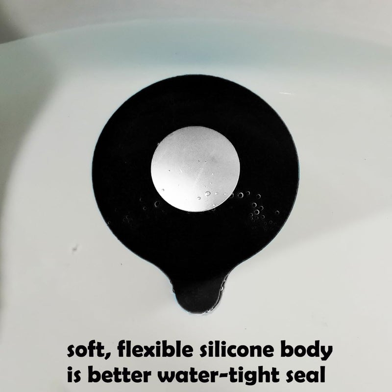 Seatery Bathroom Sink Stopper  Tub Stopper  Bathtub Drain Stopper  Bath Tub Plug  Bathtub Drain Cover  Bathtub Drain Plug  Sink Drain Cover  Sink Plug Black - Image 4