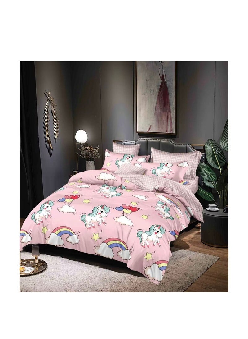 4pcs Soft & Breathable Cotton Single Comforter for All Seasons Duvet inserted bedding set 