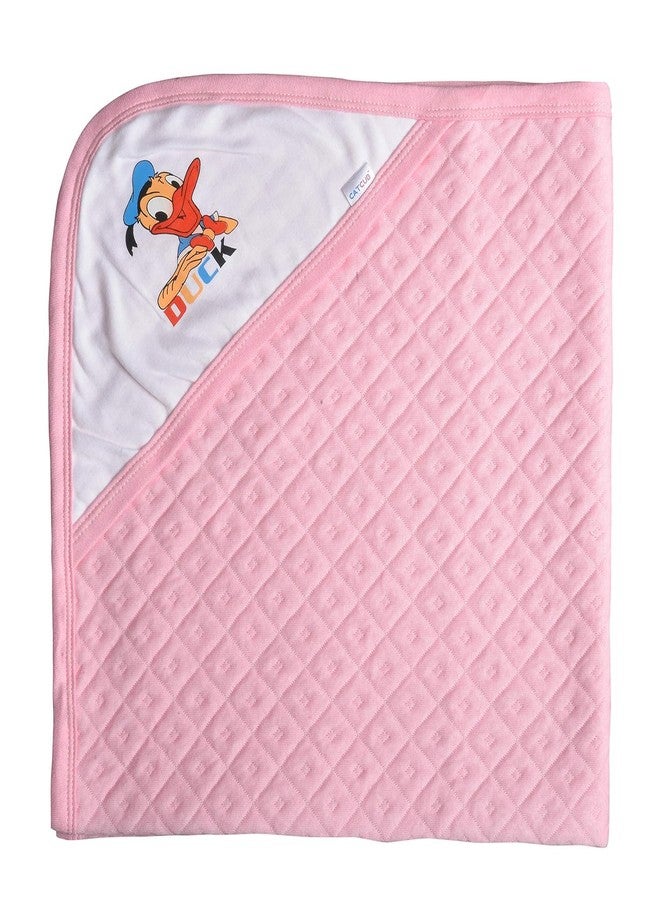 Dikary Baby Towel New Born Baby Clothes | Cotton | Hooded | Wrapper | Bath Robe | Carrying | Gift Combo | Infants Boys & Girls (0-6 Months) (Pink)