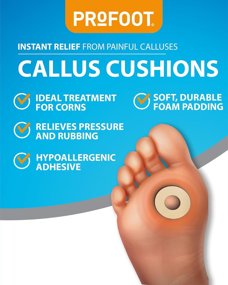 PROFOOT Callus Cushions Instant Relief from Painful Calluses 6 Pads Super Soft Foam Hypoallergenic Adhesive AntiFriction Soft Cushioning - Image 2